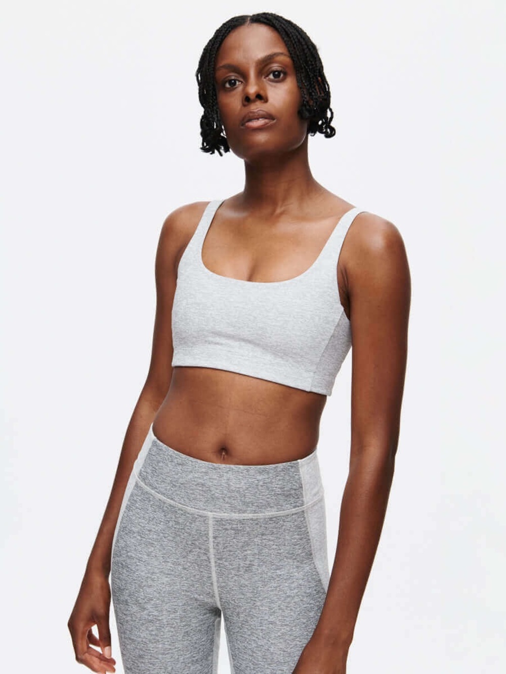 Outdoor Voices Light Heather Gray Scoop Sports Bra